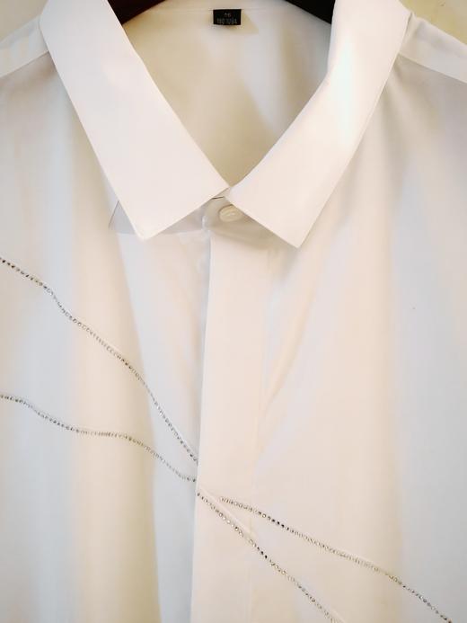 男士修身天丝棉时尚免熨烫，烫钻刺绣长袖商务男衬衫 商品图1