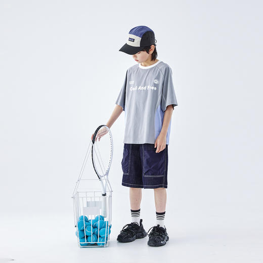 蓝汽水2026夏季新品男童吸湿运动UPF50+防晒抗菌户外训练短袖T恤 商品图1