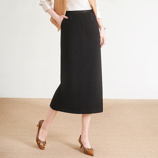 「自」全新升级【铂金会员128/天猫169/差价41】(95410)洛诗琳气质时尚包臀半身裙女2026春季中长款通勤直筒西装 商品图2