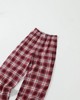 F032090情人节限定格纹字母翻边织带休闲格子长裤 商品缩略图2