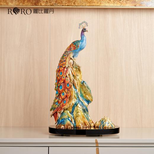 「彼达思」罗比罗丹彩绘孔雀装饰摆件 商品图0