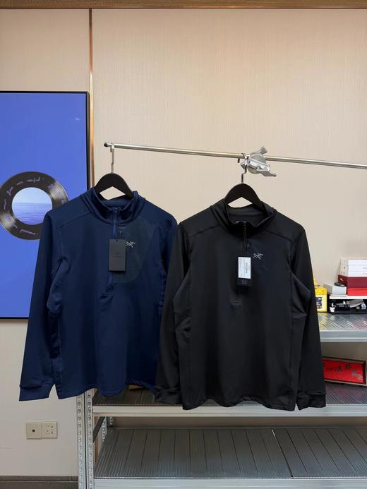 F0320104男士速干植绒保暖打底立领半拉链打底衫T恤 商品图1