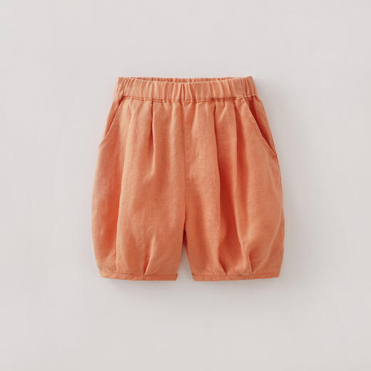 马克珍妮100%亚麻男童七分灯笼裤2026年夏装新款560353 商品图1