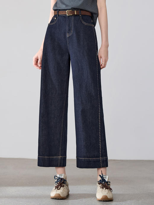 【百图lulu定制】【筷子牛仔裤】高腰 收腹 明线 柔软舒适九分牛仔裤 商品图12