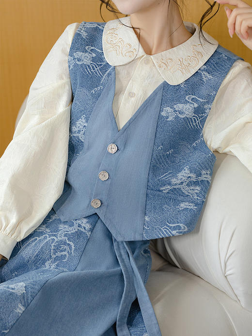 【重回汉唐书屿】日常百搭马甲半身裙套装汉服女装 商品图4