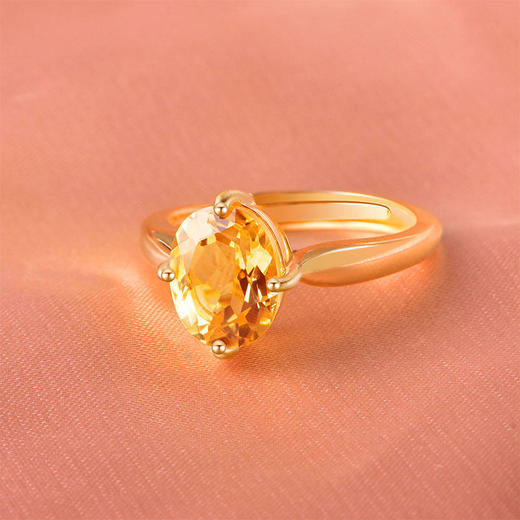 【黄水晶戒指】周六（3.21）中午12点开始 S925银均码时尚简约时尚首饰品送女生节日礼物JR25059-水晶CC 商品图1