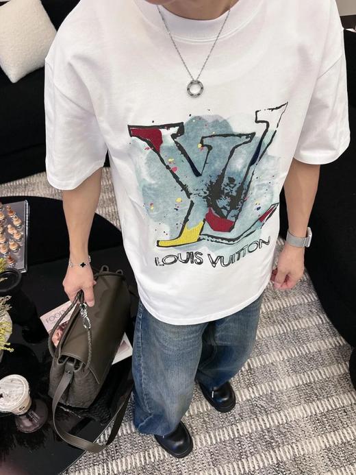 1V驴家26早春新款  泼墨涂鸦牙刷绣字母短袖 商品图1