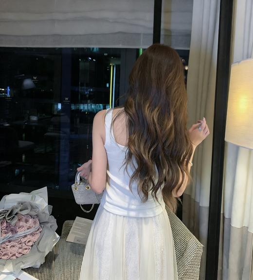 张心子【少女心事】纯欲小性感假两件蕾丝拼色可外穿美背内衣 U2603027 商品图2