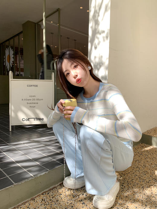 <曾小咸推荐>3.23现货秒杀 ！微信超特价！蓝白条纹针织衫 日常129.99 立减50 秒杀79.99！！ 商品图12