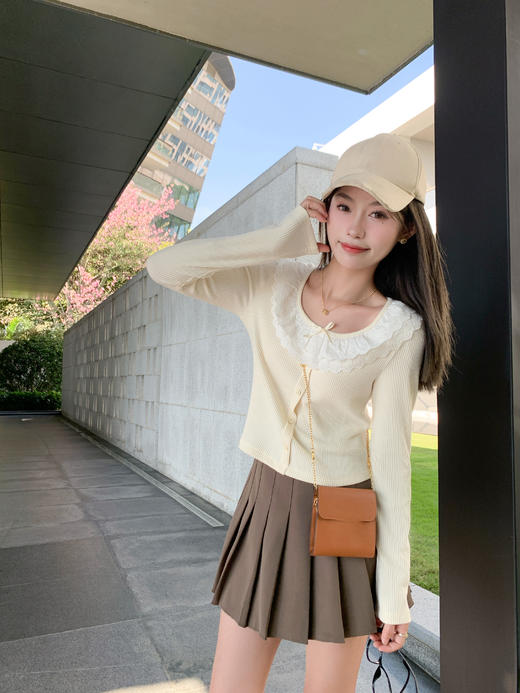 <曾小咸推荐>3.23现货秒杀 ！微信超特价！蝴蝶结花边短款T恤 日常139.99 立减80 秒杀59.99！！ 商品图8