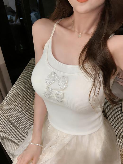 张心子【浪漫剧场】纯欲性感假两件拼色蝴蝶结可外穿美背内衣 U2603028 商品图8