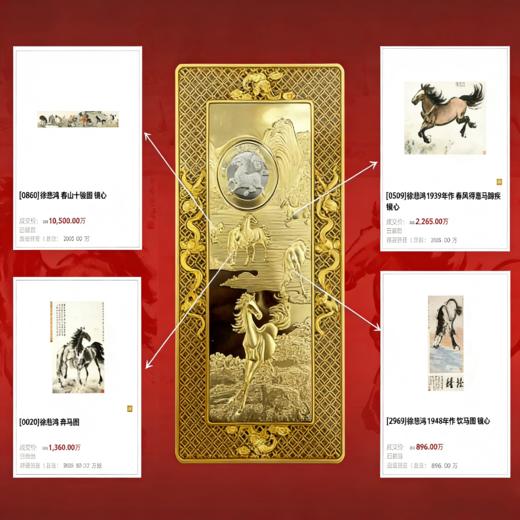 徐悲鸿奔马献瑞花丝金砖 商品图10
