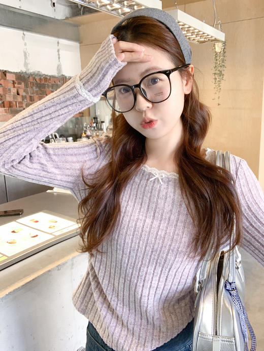 <曾小咸推荐>3.23现货秒杀 ！微信超特价！拼接蕾丝花边针织T恤 日常109.99 立减50 秒杀59.99！！ 商品图8