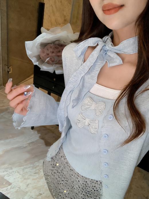 张心子【浪漫剧场】纯欲性感假两件拼色蝴蝶结可外穿美背内衣 U2603028 商品图1