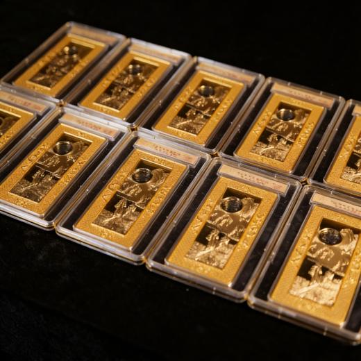 徐悲鸿奔马献瑞花丝金砖 商品图5