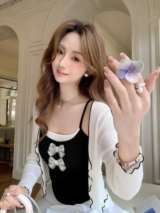 张心子【浪漫剧场】纯欲性感假两件拼色蝴蝶结可外穿美背内衣 U2603028 商品图12