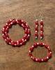 红玛瑙菱格面橄榄珠首饰三件套组，顺丰包邮 商品缩略图0