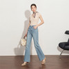 西遇复古2026春季新款女高腰弹力显高直筒浅色拖地微喇裤牛仔裤H0060208 商品缩略图1