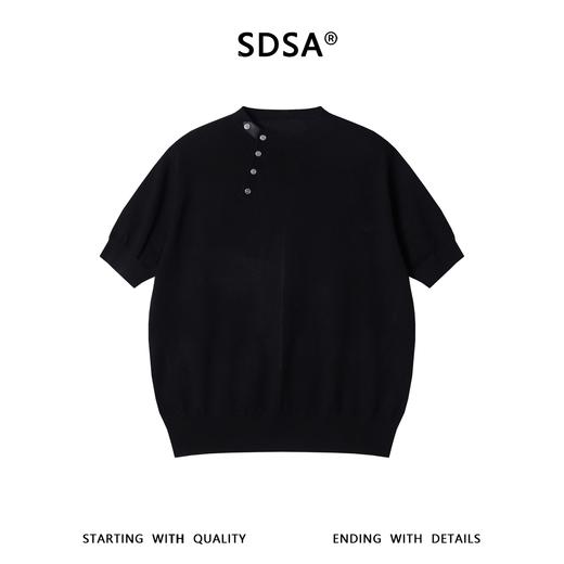 MY613SDSA男装2026新款高贵轻奢简约设计感斜纽扣针织f短袖T恤百搭时尚 商品图1