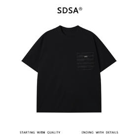 SDSA男装2026新款高贵轻奢潮牌撞色拼接口袋圆领短袖T恤百搭宽松