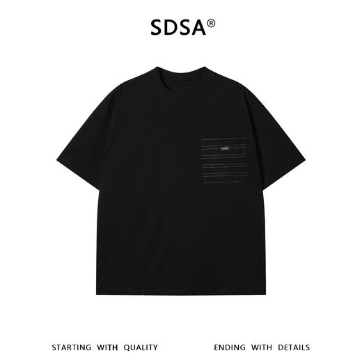 SDSA男装2026新款高贵轻奢潮牌撞色拼接口袋圆领短袖T恤百搭宽松 商品图0