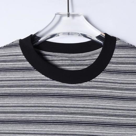 SDSA男装2026新款轻奢韩版撞色细条纹圆领短袖T恤百搭宽松上衣 商品图1