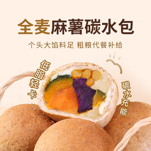 【野人日记全麦麻薯碳水包】个大馅足粗粮代餐 冷热两吃软糯麻薯 商品图0