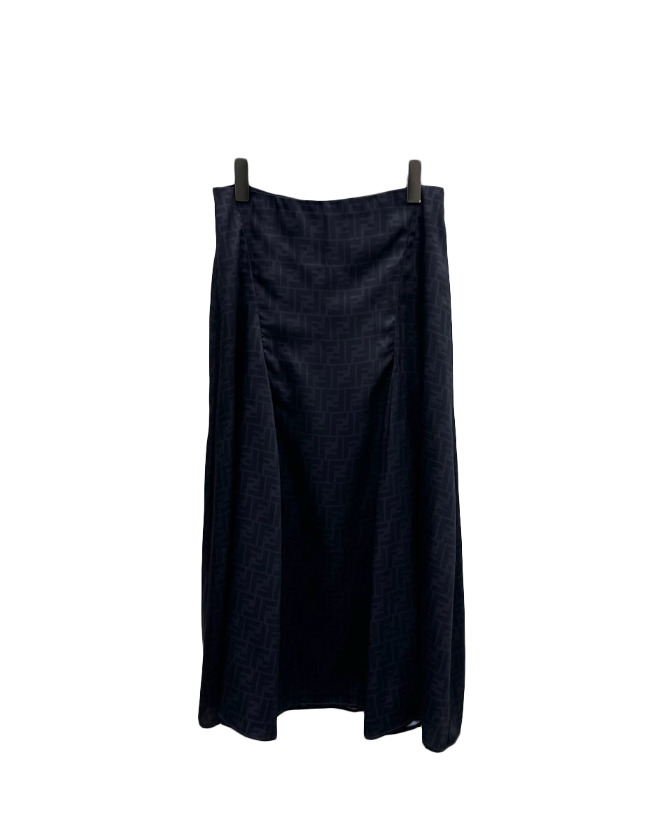 女款印花丝质压褶半裙 可配套装he011