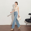 西遇复古2026春季新款女高腰弹力显高直筒浅色拖地微喇裤牛仔裤H0060208 商品缩略图3