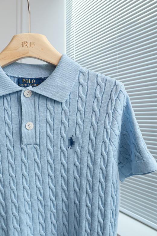 元气轻织|学院绞花polo领针织短袖 商品图1