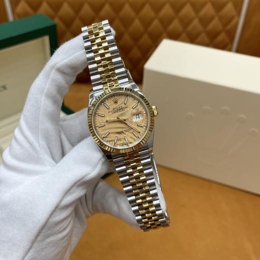 劳力士 日志型系列蚝式钢表壳搭配金棕榈叶盘腕表尺寸:36mm 商品图4