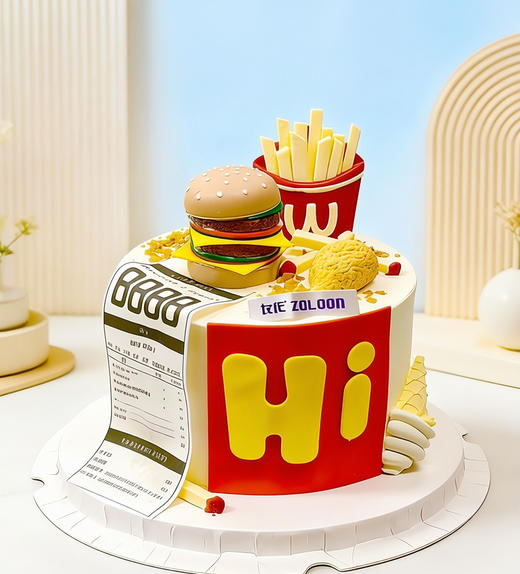 HI！汉堡薯条！（巧克力、翻糖装饰） 商品图0