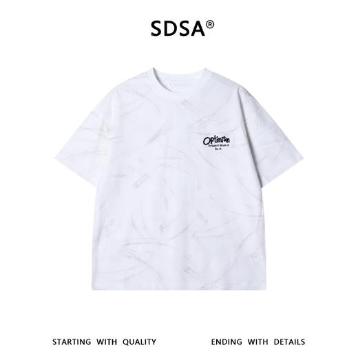 26649SDSA男装2026新款高贵轻奢美式笔刷纹理字母刺绣短袖T恤百搭时尚 商品图1