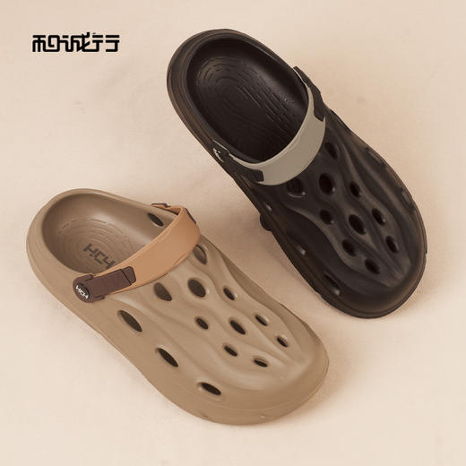 和诚行2026新款夏季洞洞鞋外穿厚底防滑男式休闲拖鞋0470213 商品图2