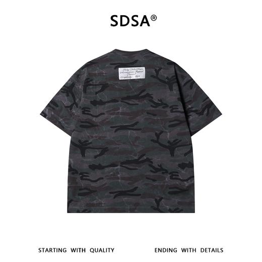 SDSA男装2026新款高贵轻奢美式迷彩刺绣字母圆领短袖T恤百搭时尚 商品图4