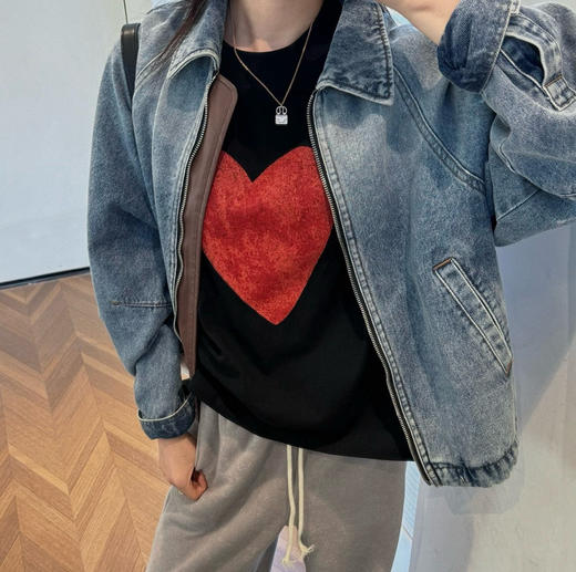 出口韩国订单晕染爱心T恤 商品图9