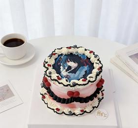 约会大作战狂三糯米纸打印蛋糕-低糖处理无添加