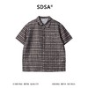 SDSA男装2026新款高贵轻奢美式复古撞色格子短袖衬衫百搭宽松上衣 商品缩略图0