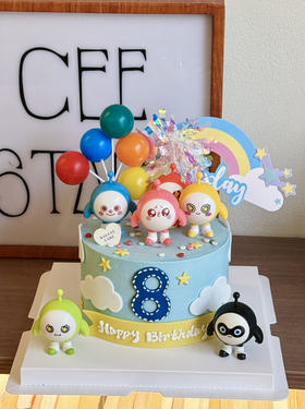 蛋仔派对男孩女孩周岁蛋糕