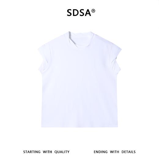 26025SDSA男装2026新款高贵轻奢潮牌纯色无袖立领短袖T恤百搭简约上衣 商品图1