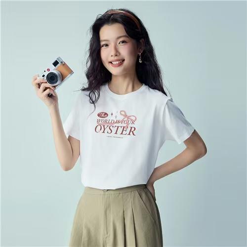 佐丹奴BM女装26年新款全棉印花T恤衫13396306 商品图1