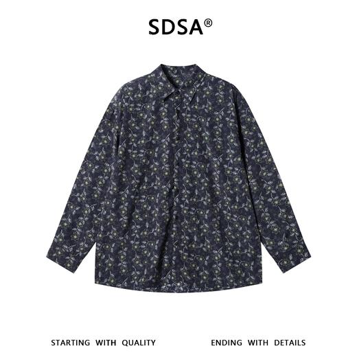SDSA男装2026新款高贵轻奢时尚撞色满印植物花卉长袖衬衫百搭休闲 商品图0