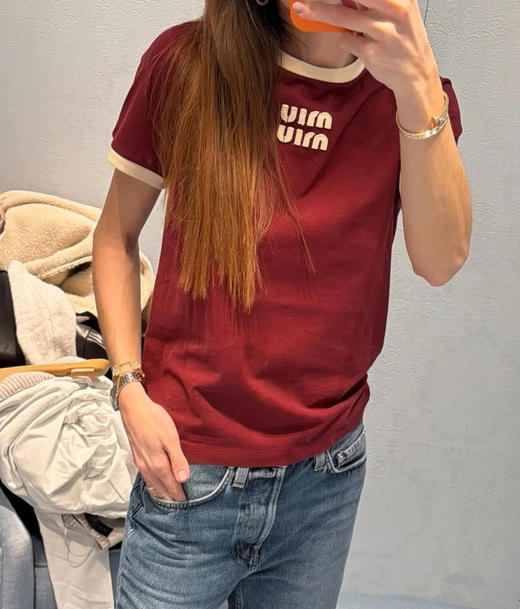 【非质量问题不退换】MiuMiu 26早春新款短袖（XHH） 商品图7