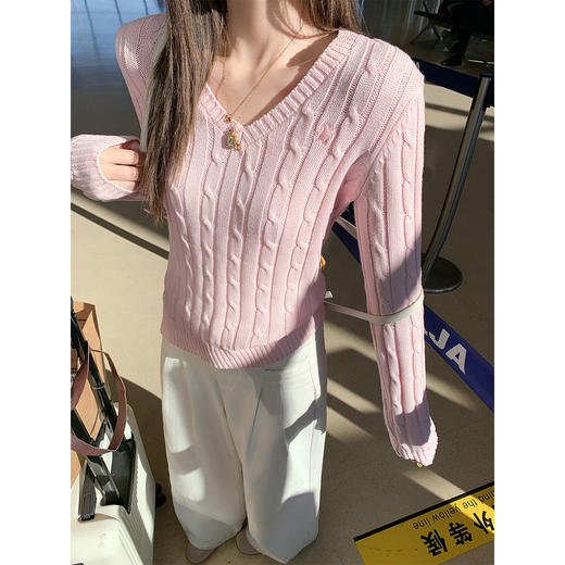 <曾小咸推荐>3.23现货秒杀 ！微信超特价！韩系麻花v领毛衣 日常169.99 立减90 秒杀79.99！！ 商品图2