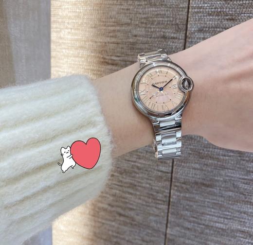 卡地亚 蓝气球粉色扭索雕纹表盘腕表 采用原版cal.076自动上链机械机芯 商品图4