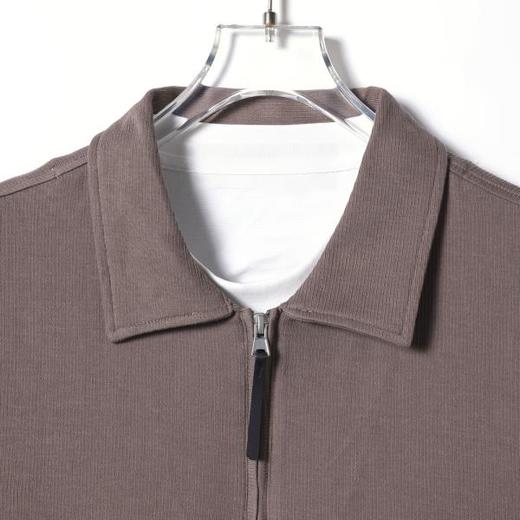 SDSA男装2026新款高贵轻奢潮牌简约假两件半拉链翻领短袖T恤百搭 商品图1