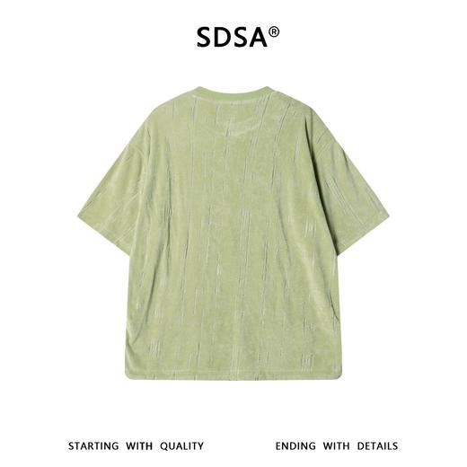 SDSA男装2026新款高贵轻奢潮牌竖纹肌理绒面短袖T恤百搭宽松上衣 商品图4