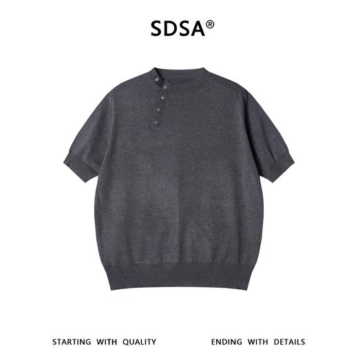 MY613SDSA男装2026新款高贵轻奢简约设计感斜纽扣针织f短袖T恤百搭时尚 商品图1