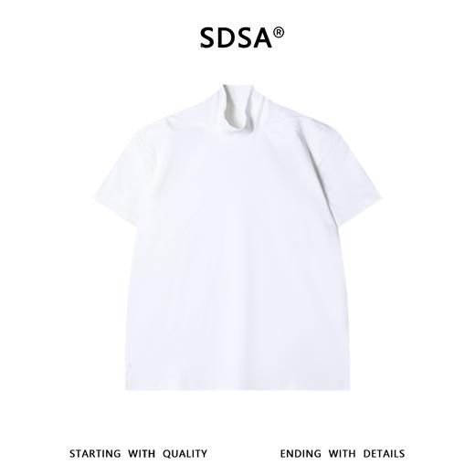 21039SDSA男装2026新款高贵轻奢韩系纯色半高领短袖T恤简约百搭上衣潮 商品图1