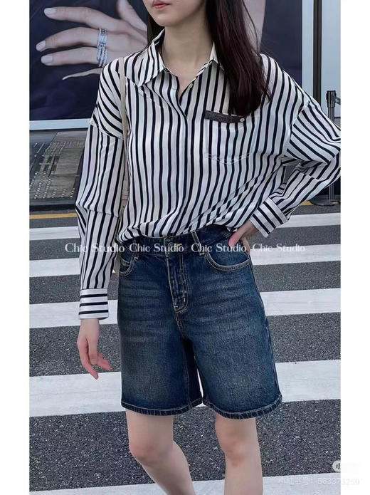 原单新款条纹个性时髦精衬衫 商品图5